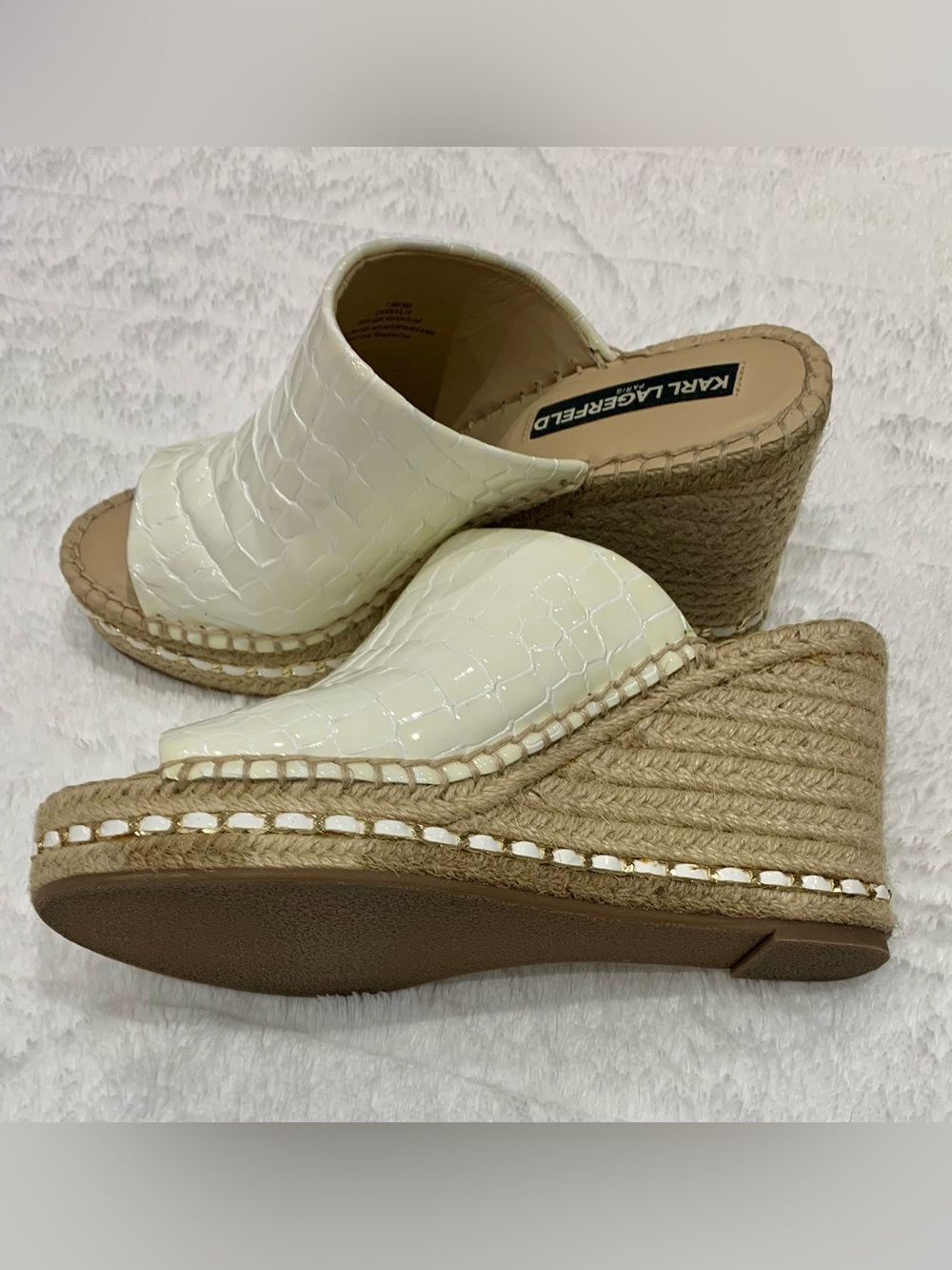 Karl Lagerfeld Paris Carina Espadrille Wedge Mules / Sandals